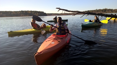 St. Margaret student members of SSOAK paddle Cat Point Creek at Menokin.